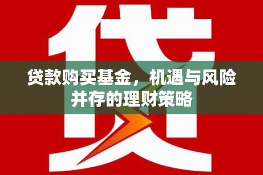 武进贷款购买基金，机遇与风险并存的理财策略