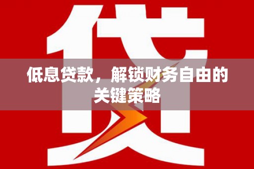 西林低息贷款，解锁财务自由的关键策略