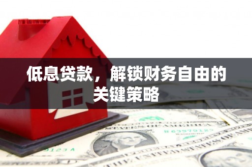蔡甸低息贷款，解锁财务自由的关键策略
