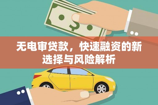 海城无电审贷款，快速融资的新选择与风险解析