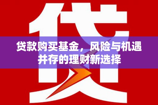柳河贷款购买基金，风险与机遇并存的理财新选择