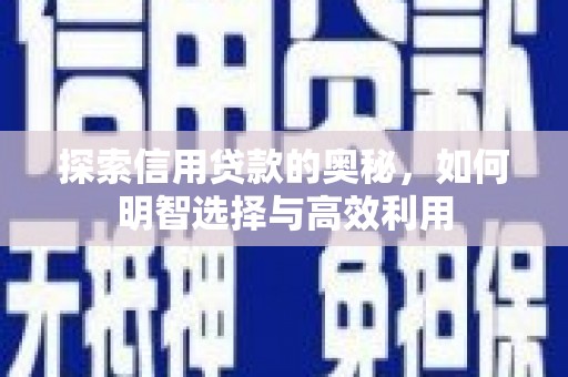台前探索信用贷款的奥秘，如何明智选择与高效利用