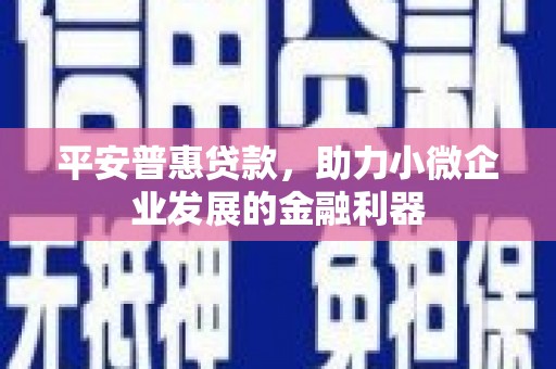保德平安普惠贷款，助力小微企业发展的金融利器